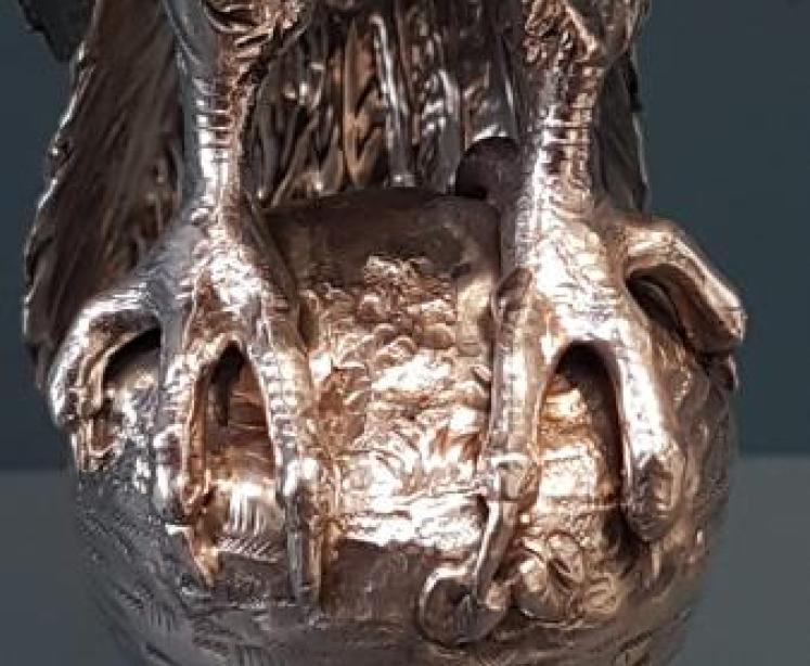 Large Edwardian Silver Owl on Perch - Image 7