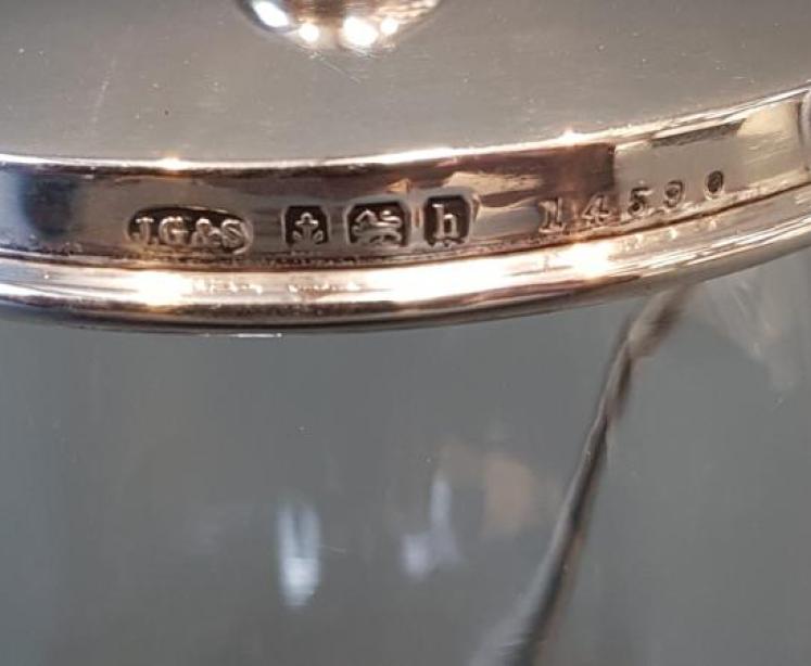 Edwardian Silver Topped Jam Pot and Matching Spoon - Image 4