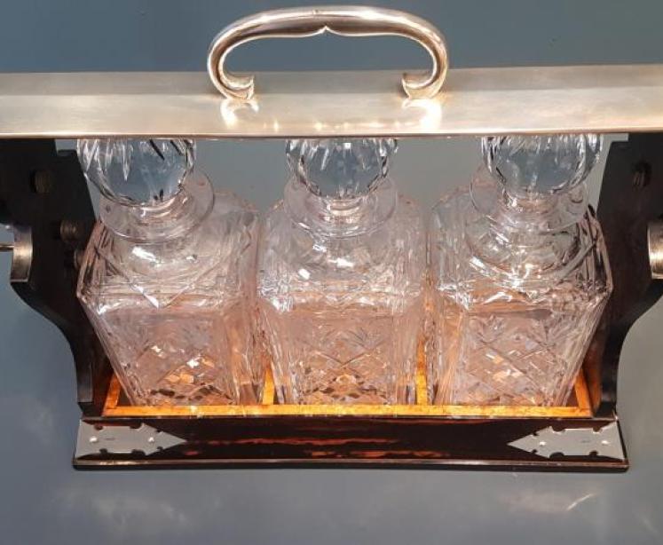 Fine Victorian Coromandel and Silver Mounted Tantalus  - Image 7