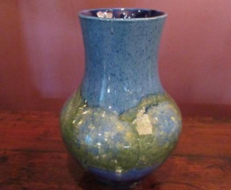 Large Moorcroft Moonlit Blue Shaped Vase - Image 1