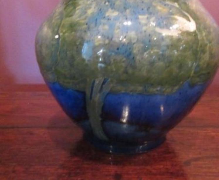 Large Moorcroft Moonlit Blue Shaped Vase - Image 2