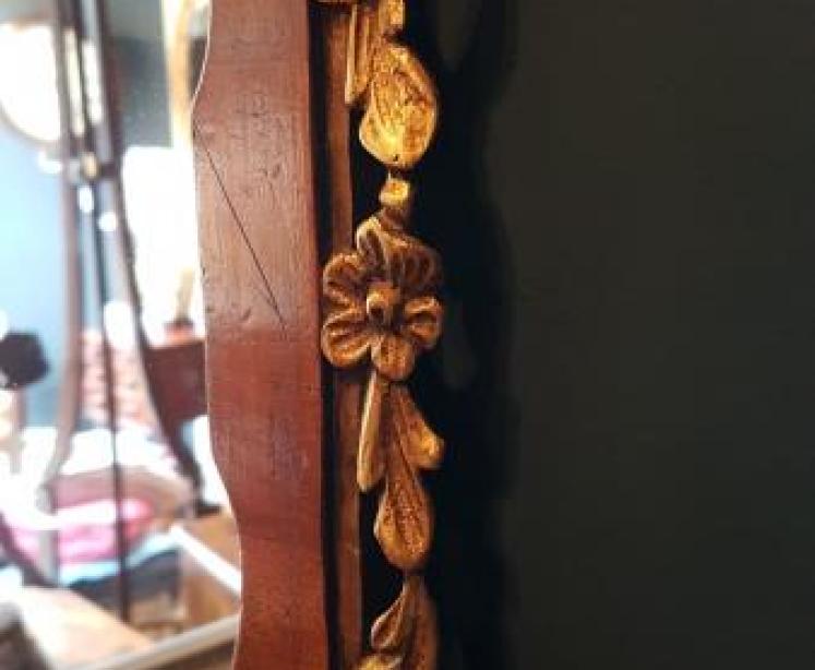 Matching Pair of Walnut and Parcel Gilt Mirrors  - Image 5