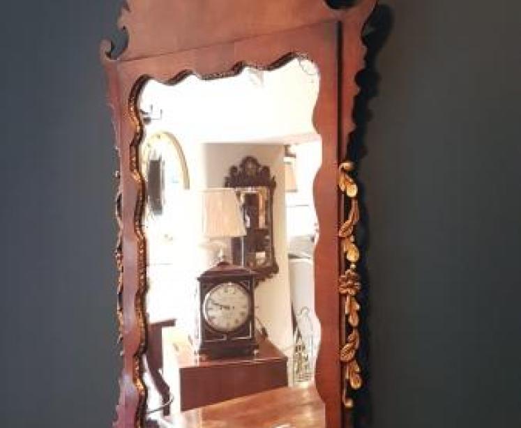 Matching Pair of Walnut and Parcel Gilt Mirrors  - Image 7