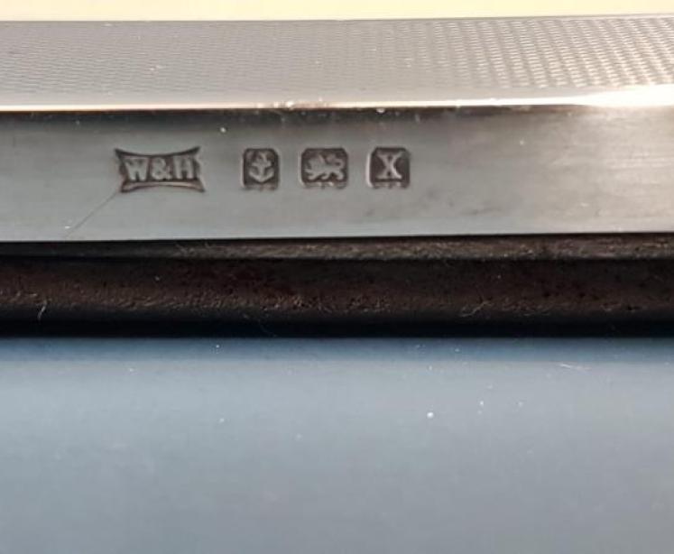 Engine Turned Silver Photo Frame by Walker and Hall - Image 5