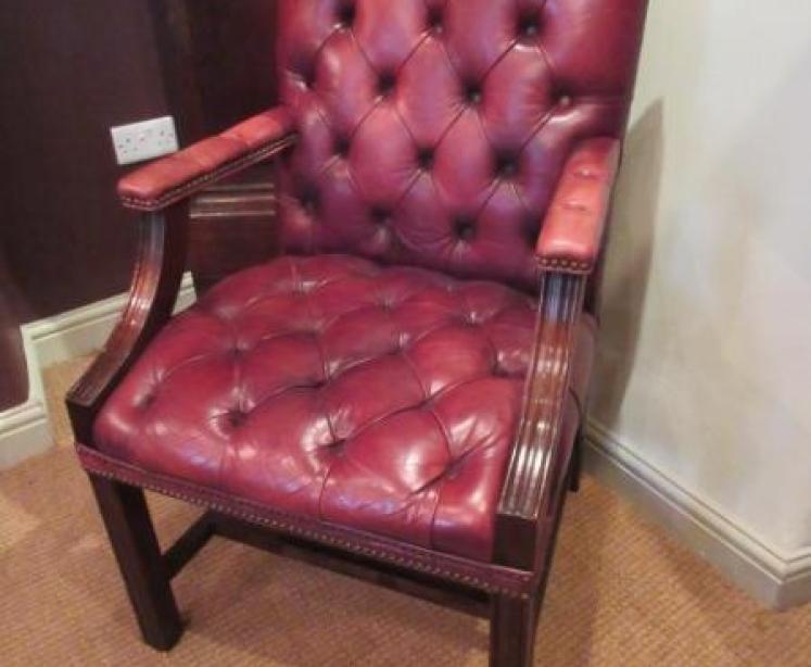 Superior 19th Century Leather Gainsborough Armchair - Image 1