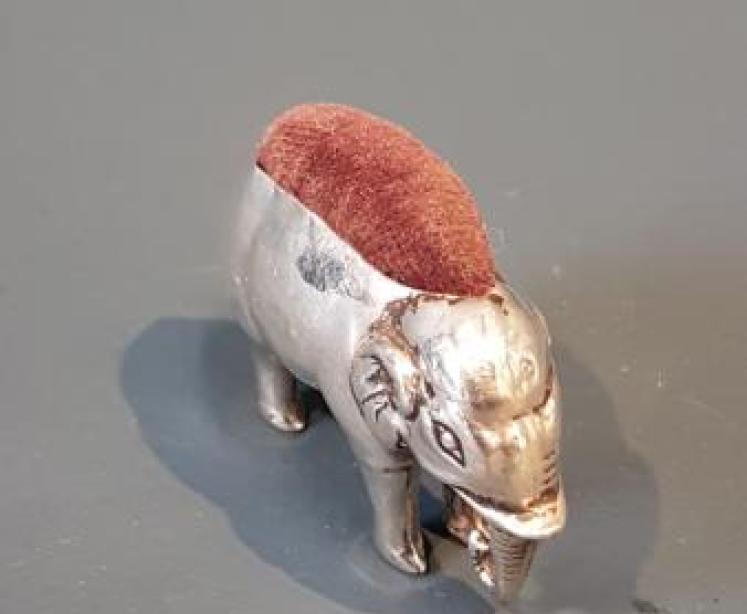 Edwardian Silver Elephant Pin Cushion - Image 5