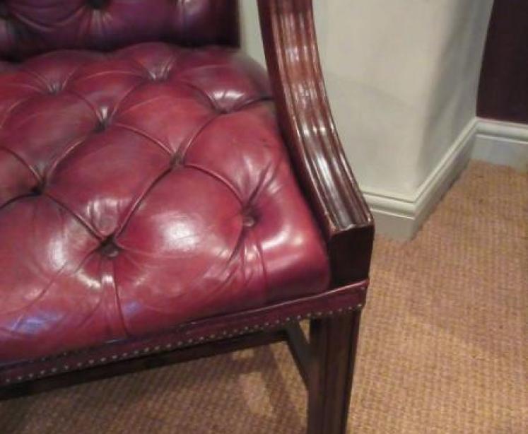 Superior 19th Century Leather Gainsborough Armchair - Image 3