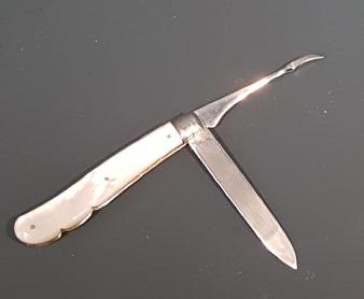 Victorian Silver Fruit Knife With Pip Remover - Image 1