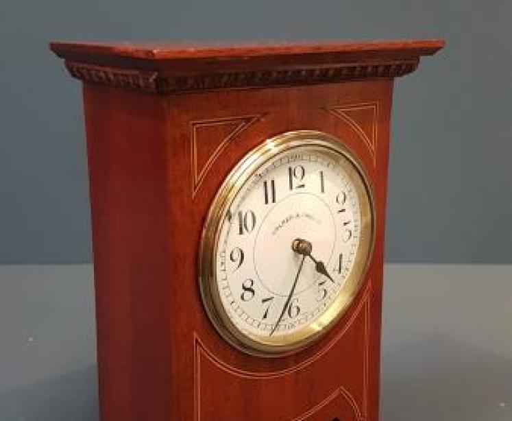 Edwardian Mantel Clock with Egg and Dart Cornice - Image 5