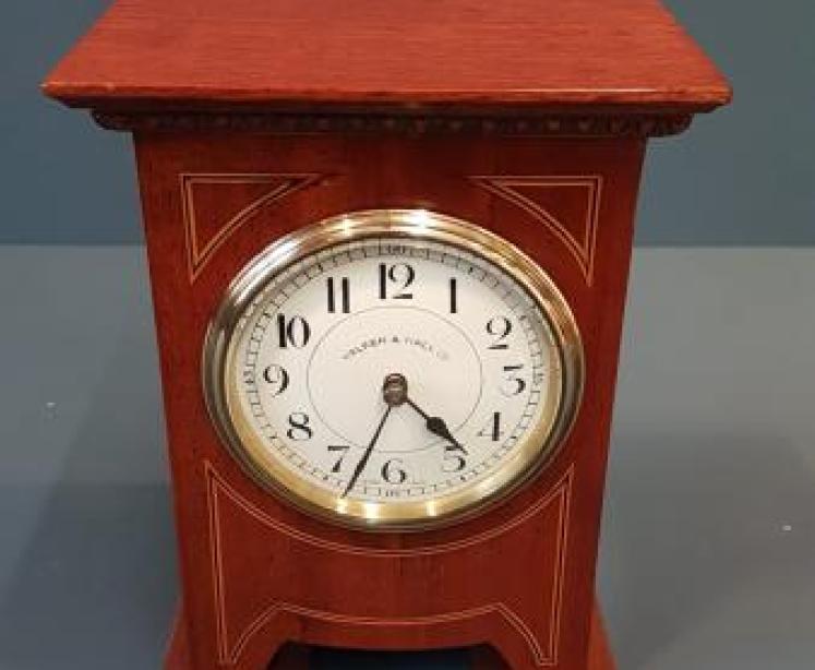 Edwardian Mantel Clock with Egg and Dart Cornice - Image 6