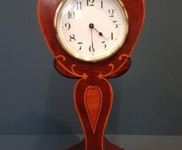 Fine Quality Edwardian Inlaid Mahogany Mantel Clock  - Image 1