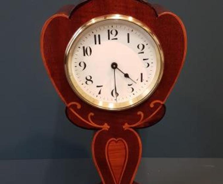 Fine Quality Edwardian Inlaid Mahogany Mantel Clock  - Image 6