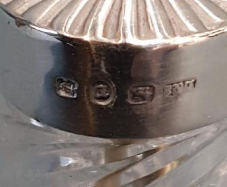 Victorian Silver and Crystal Glue Pot - Image 4