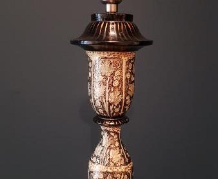 Superb Hand Painted Kashmiri Lamp Standard - Image 6