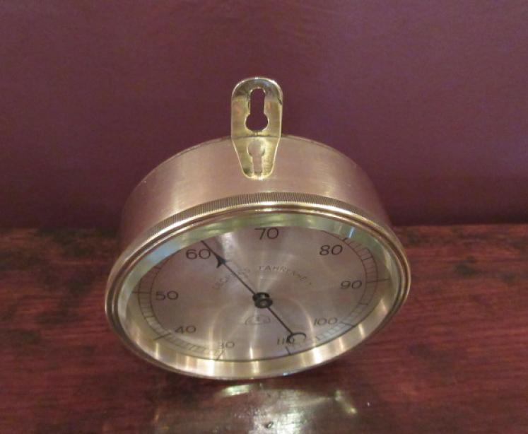 Top Quality Victorian Brass Desk Top Thermometer - Image 2