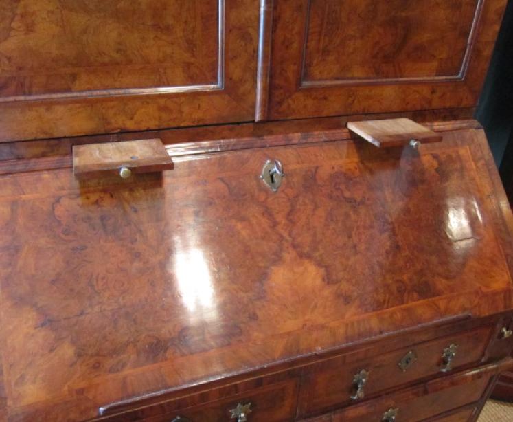 Fine William & Mary Period Walnut Bureau Bookcase - Image 3