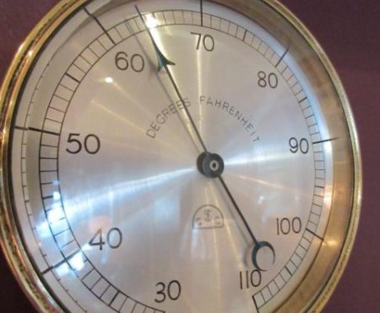 Top Quality Victorian Brass Desk Top Thermometer - Image 4