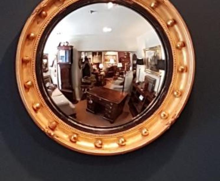 Regency Timber Gilt Convex Mirror - Image 1