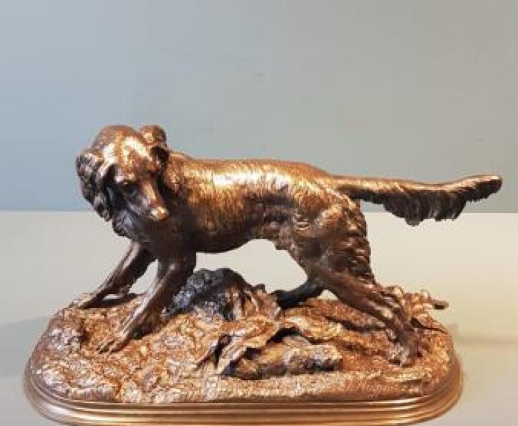 Victorian Bronze of a Irish Setter by Moigniez - Image 1