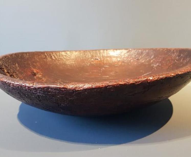 Large Georgian Turned Oak Root Bowl - Image 2