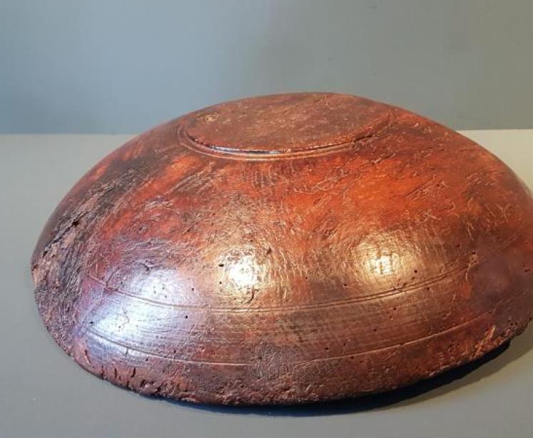 Large Georgian Turned Oak Root Bowl - Image 5