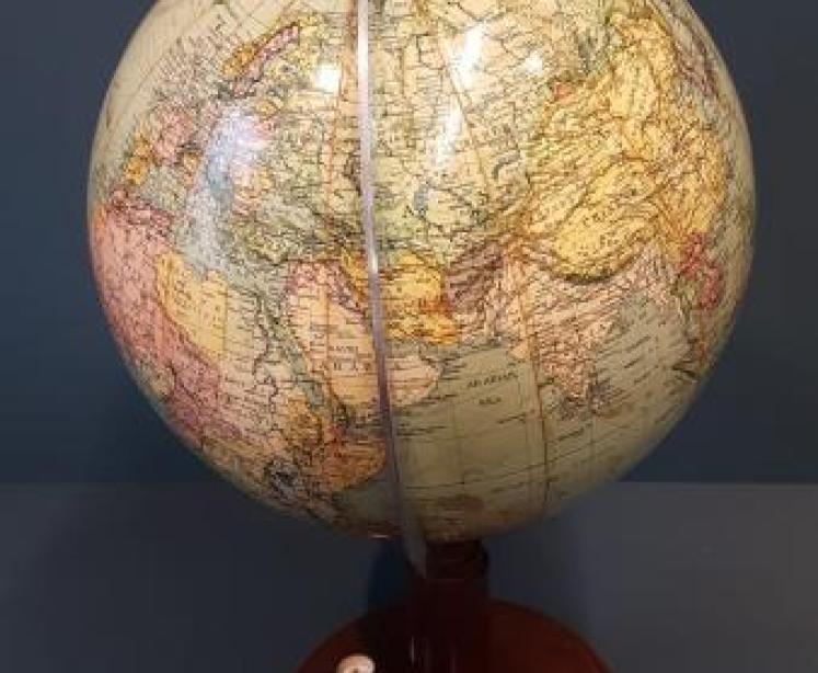 1930's 14" Papier Mache Globe - Image 2