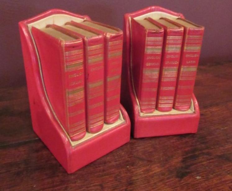 Rare Pair of Edwardian Period Leather Bound Bookends - Image 1