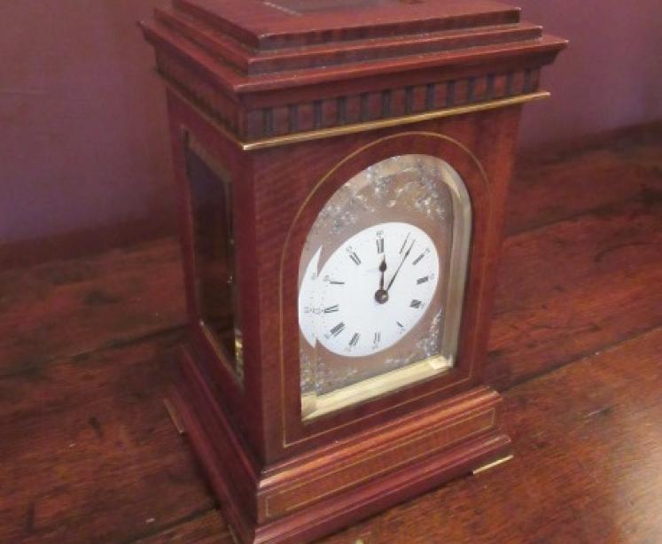 Fine 19th Century Mahogany & Brass Inlaid Library Clock - Image 1