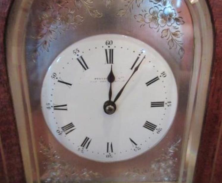 Fine 19th Century Mahogany & Brass Inlaid Library Clock - Image 2