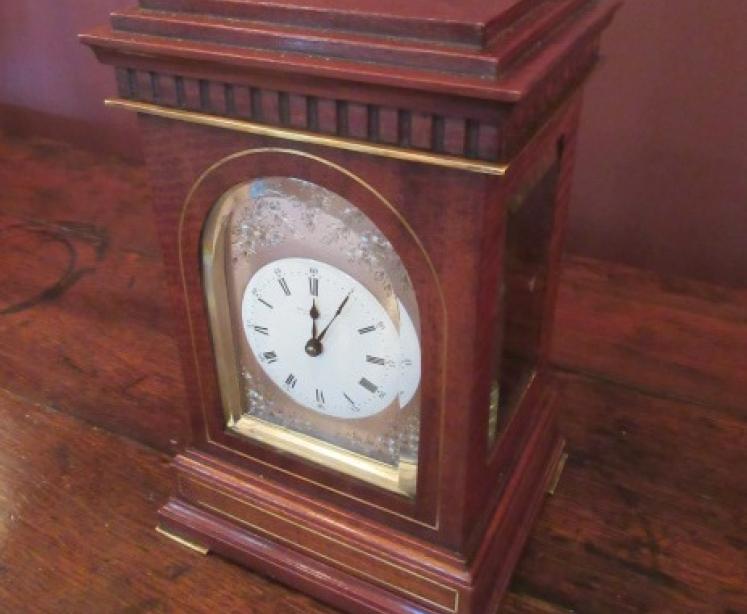Fine 19th Century Mahogany & Brass Inlaid Library Clock - Image 5