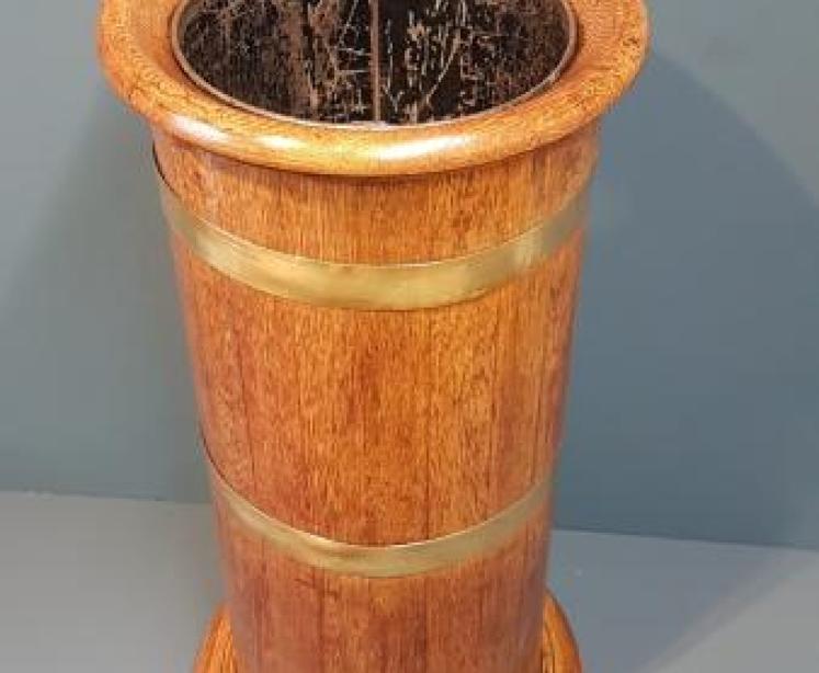 Victorian Oak Brass Bound Stick Stand - Image 4