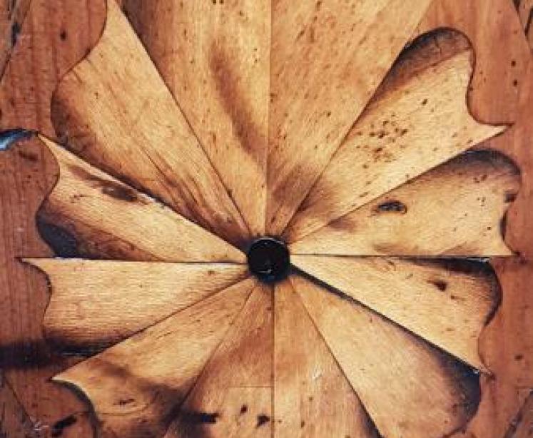 George III Inlaid Oak Candle Box - Image 5