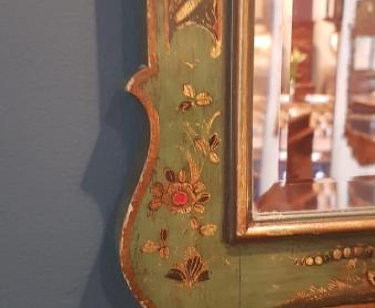 Edwardian Green Chinoiserie Mirror - Image 4