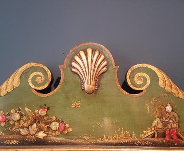 Edwardian Green Chinoiserie Mirror - Image 6