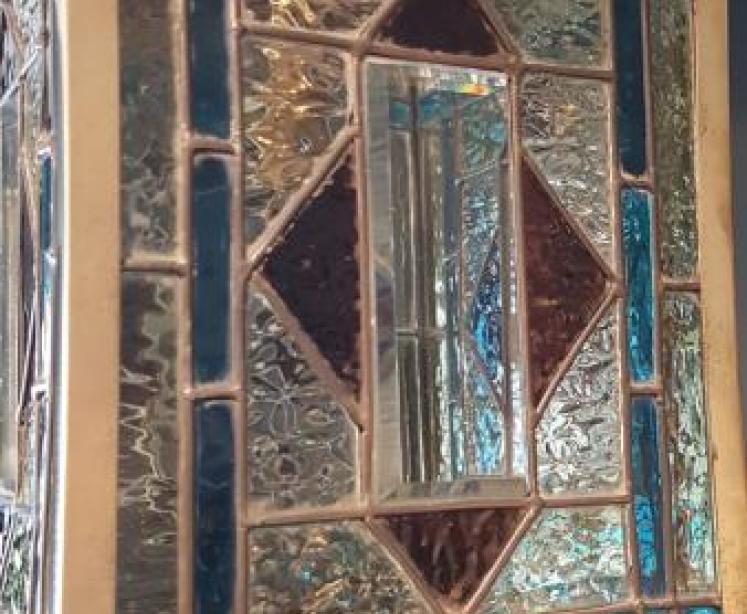 Brass Framed Leaded Glass Lantern - Image 2