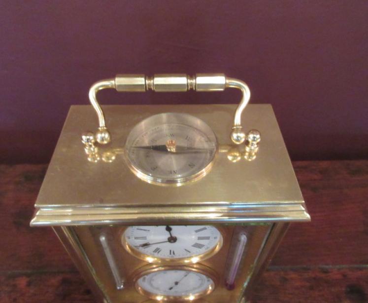 Top Quality 19th Century Brass Cased Clock/Barometer - Image 2