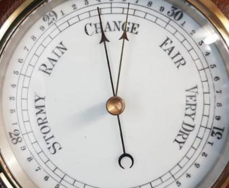 Turned Oak Aneroid Barometer  - Image 5