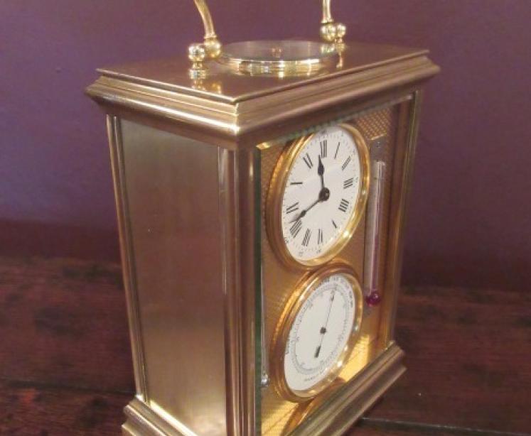 Top Quality 19th Century Brass Cased Clock/Barometer - Image 5