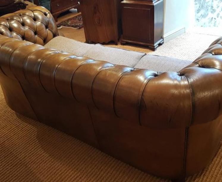 Superb 1930's Leather Chesterfield Sofa - Image 6