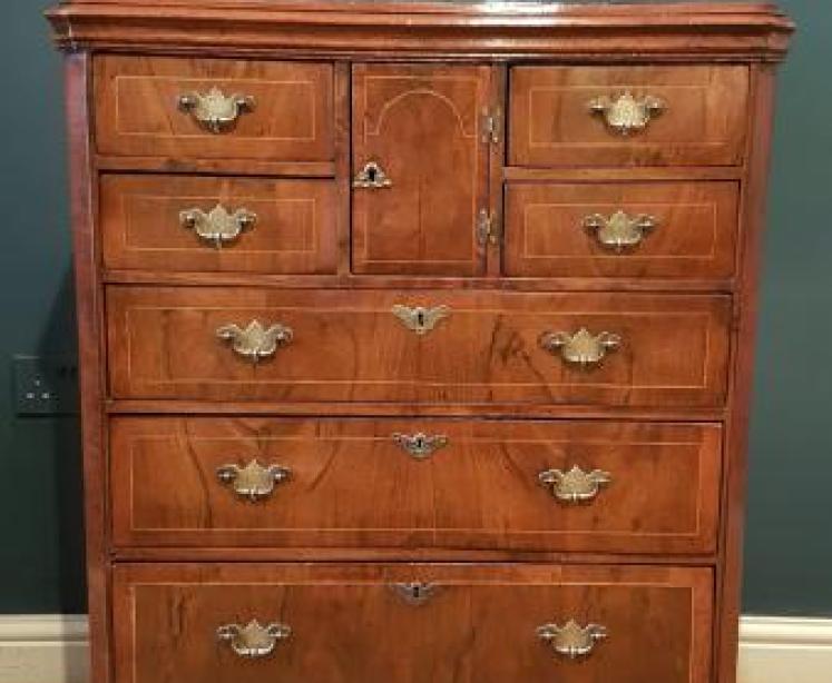 George II Walnut Norfolk Chest - Image 1