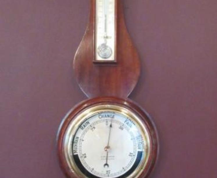 Top Quality Edwardian Sheraton Inlaid Banjo Barometer - Image 1