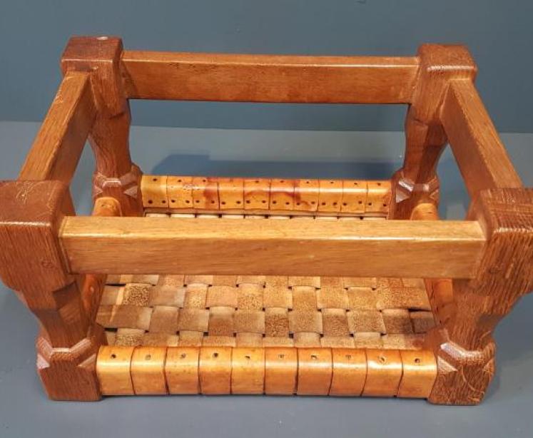 Rare 1940's Mouseman Foot Stool - Image 4