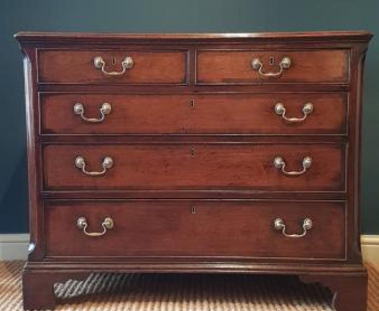 George III Solid Walnut Chest of Drawers - Image 1
