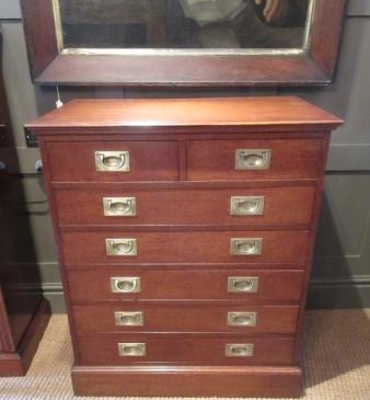 Late 19th Century Polished Oak Campaign Chest