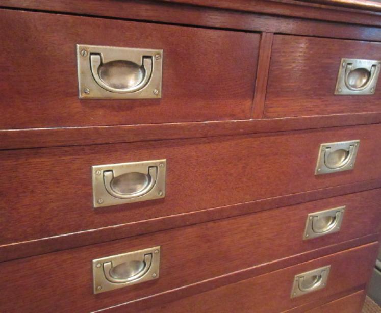Late 19th Century Polished Oak Campaign Chest - Image 3