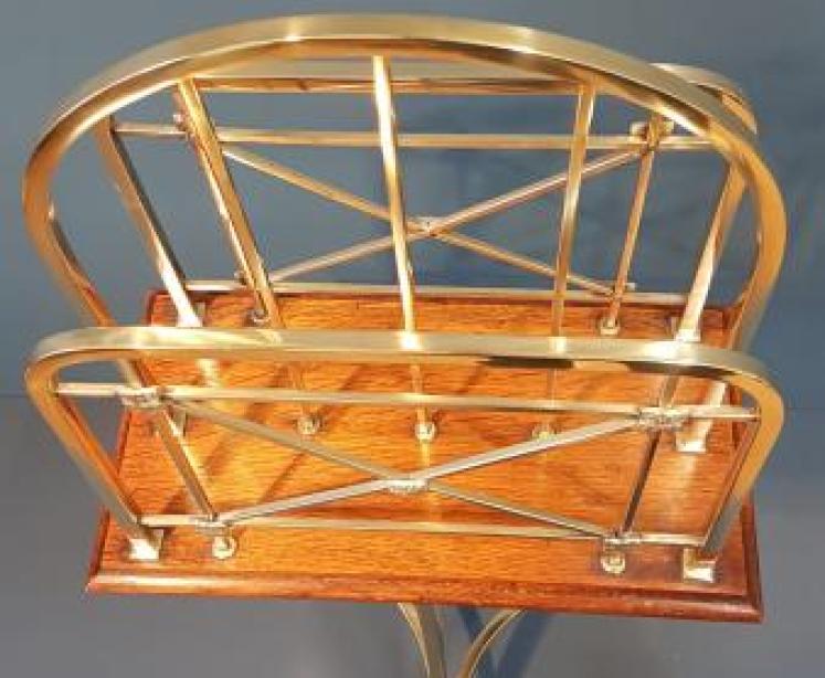Edwardian Brass Magazine Stand - Image 2