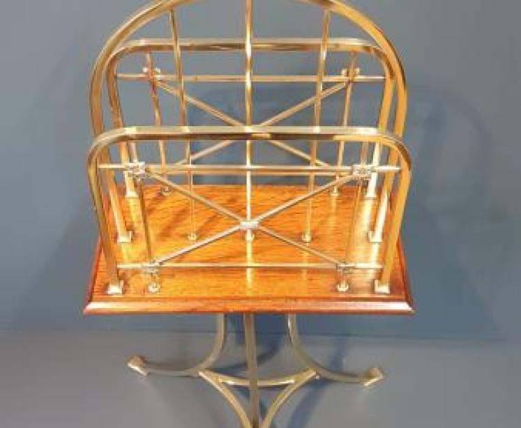 Edwardian Brass Magazine Stand - Image 5