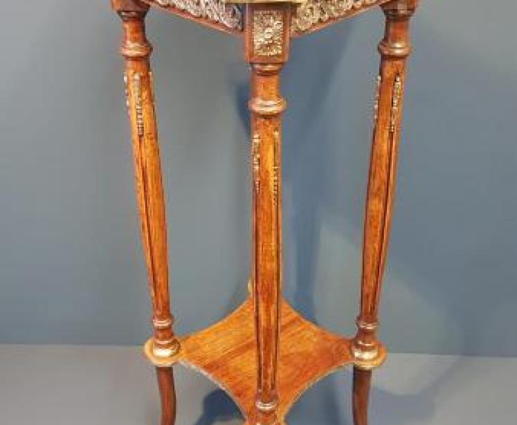 Victorian Walnut & Gilt Ormolu Plant Stand - Image 1