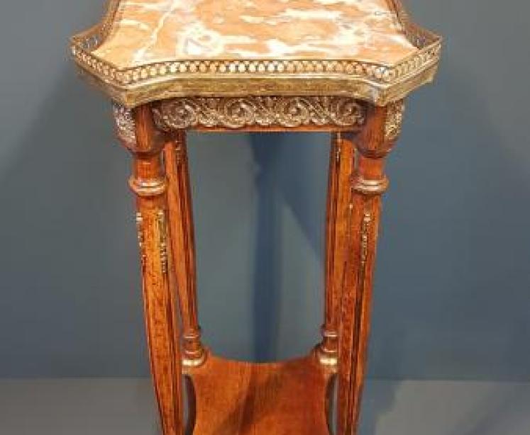 Victorian Walnut & Gilt Ormolu Plant Stand - Image 3