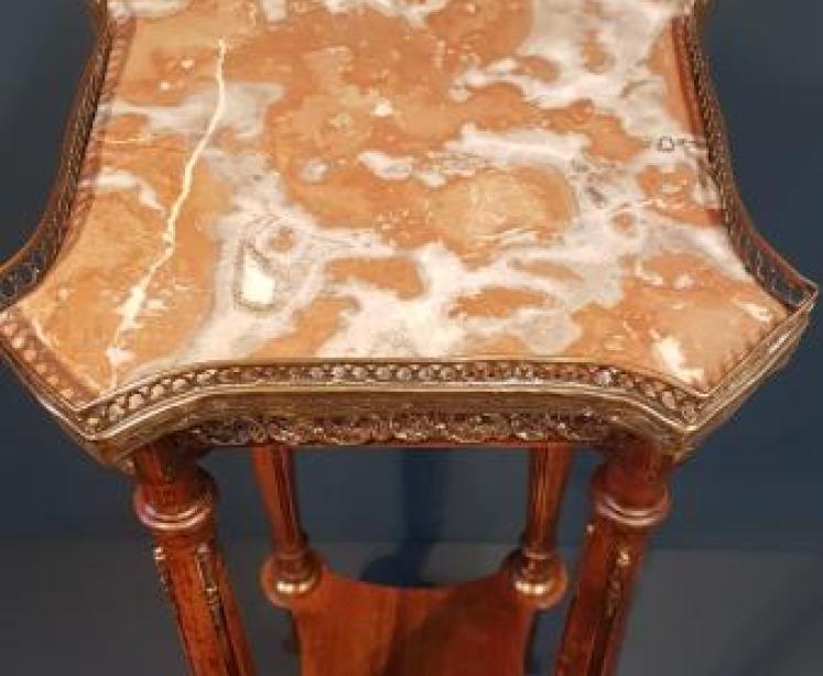 Victorian Walnut & Gilt Ormolu Plant Stand - Image 6